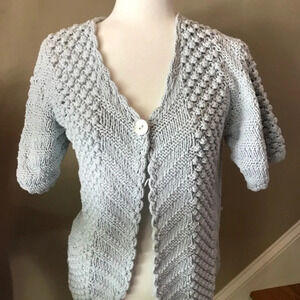 Handknits by Eastwind Vintage Blue Cardigan